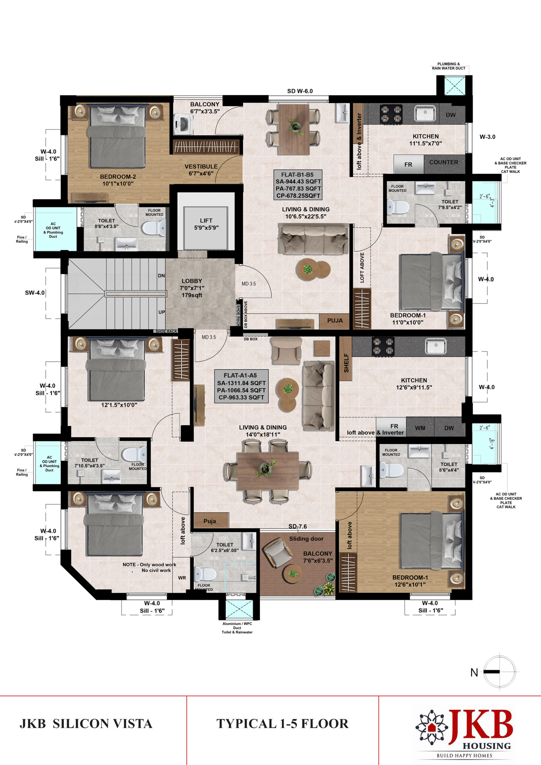 Typical Floor plan 1-5 with format