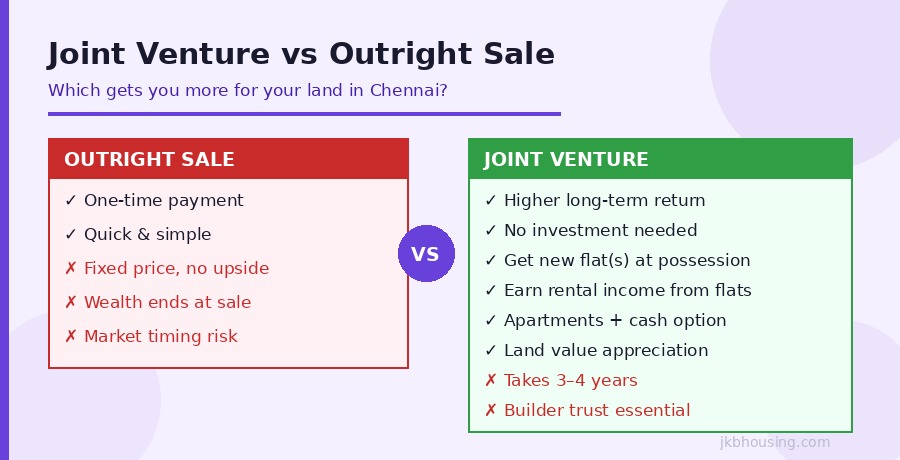 Joint Venture vs Outright Sale - which gets you more for your land in Chennai